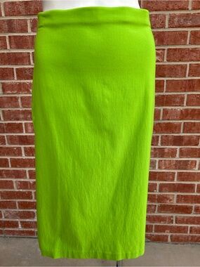 NEW YORK CLOTHING CO Lime Green Basic Stretch Pencil Skirt